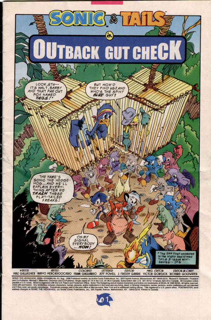 Sonic - Archie Adventure Series August 1998 Page 1